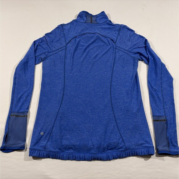 Lululemon Pace Pusher Womens Stretch 1/4 Zip Blue Pockets Pullover Sweatshirt 10 - Picture 8 of 10